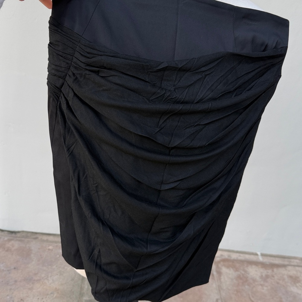 THAKOON Black Pencil Skirt with front ruched panel Size 10